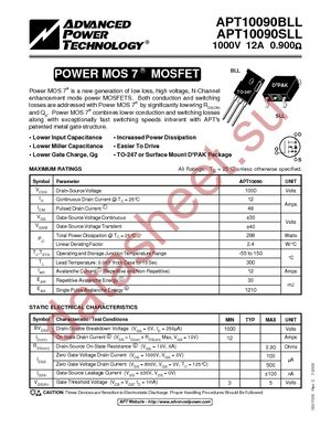 APT10090SLLG datasheet  